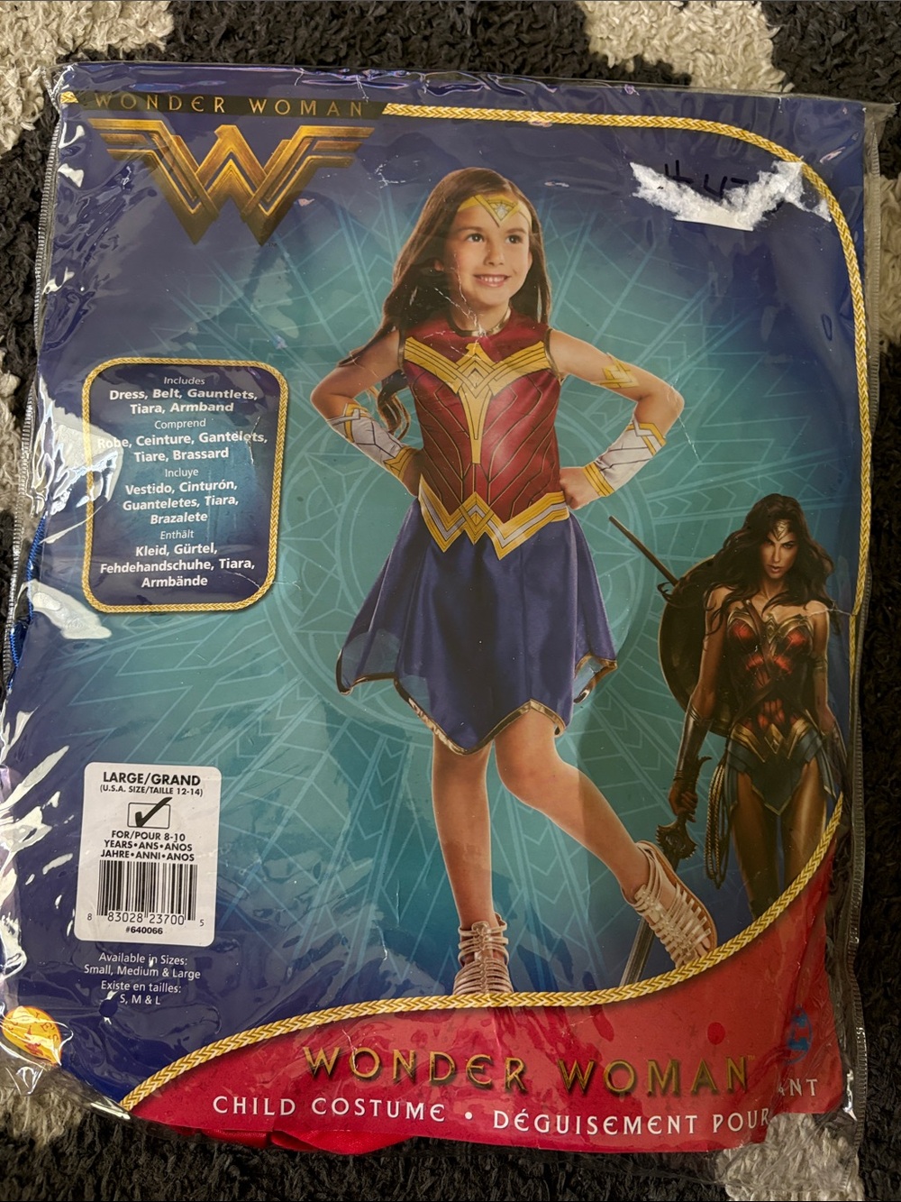 Rubie's Wonder Woman Costume Dress - Red & Blue with Gold Accents